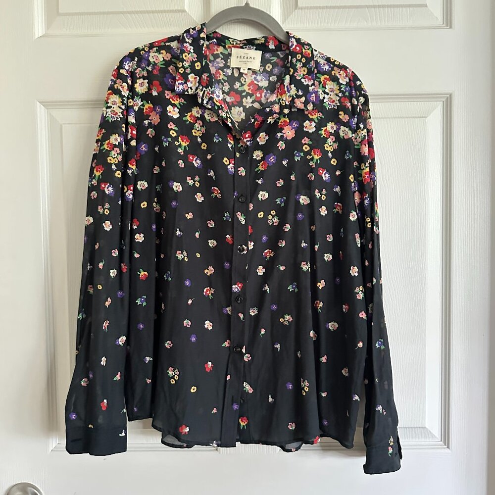 Sezane Pierro Shirt Los Angeles Print Sz 40/8